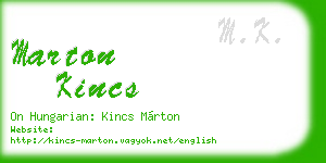 marton kincs business card