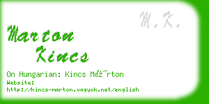 marton kincs business card